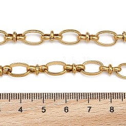 Ionenplattierung (IP) 304 Edelstahl Bowknot & ovales Gliederkettenarmband für Frauen&nbsp;BJEW-G669-18G