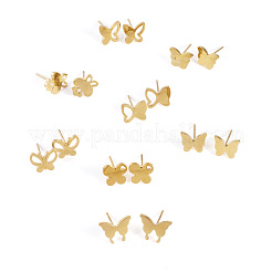 8 Paar 8 Stile PVD-Vakuumbeschichtung 304 Edelstahl Ohrstecker für Frauen&nbsp;EJEW-TA0001-45