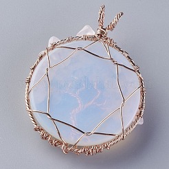 Grandi pendenti in quarzo rosa opalite e naturale&nbsp;G-G771-B06