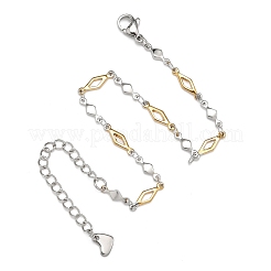 Rhombus 304 Edelstahl-Gliederarmbänder&nbsp;BJEW-N287-20
