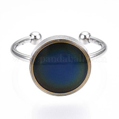 Bague d'humeur ronde plate&nbsp;RJEW-T025-01P