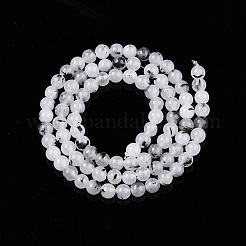 Gefärbt natürlichen weißen Jade Perlen Stränge&nbsp;G-T140-4mm-A02