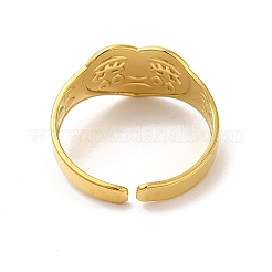Ionenplattierung (IP) 304 Edelstahl-Manschettenfingerringe&nbsp;RJEW-L107-014G