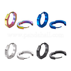 8 pieza de pendientes de aro de acero inoxidable de 4 colores&nbsp;EJEW-TA0001-79