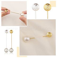 16 base per spilla in ottone con 4 stili&nbsp;KK-CA0002-34