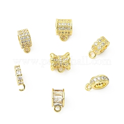 7 Stück 7 Stile Messing Micro Pave Zirkonia Rohrbügel&nbsp;KK-CJ0004-47G