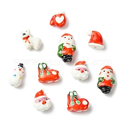 14 Stück 7 Stile Weihnachten handgefertigte Porzellanperlen&nbsp;PORC-CJ0001-36