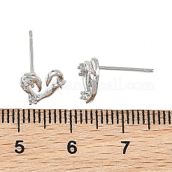 Boucles d'oreilles puces en laiton Shegrace avec micro-pavé de zircone cubique&nbsp;XGRQ4N832-705P