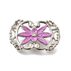 Messing Kristall Strass oval mit Blume mehrsträngige Verbinder&nbsp;KK-P306-14P