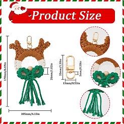 Kit de fabrication de porte-clés en coton tissé fait main à thème de Noël&nbsp;DIY-SC0028-11