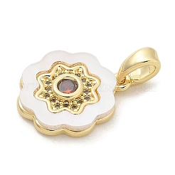 Pendentifs en laiton avec micro pavé de zircone cubique&nbsp;KK-M303-02G-07