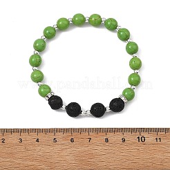 Pulseras elásticas redondas de cuentas de piedras preciosas naturales y sintéticas para mujeres y hombres.&nbsp;BJEW-JB13928