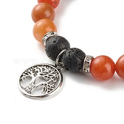 Bracelet extensible de perles de pierres précieuses mélangées rondes naturelles&nbsp;BJEW-JB06966