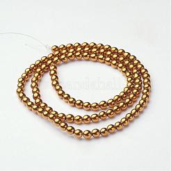 Chapelets de perles en hématite synthétique sans magnétiques&nbsp;G-G091-3mm-1