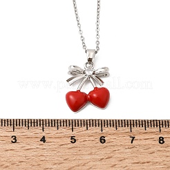 Pendentif nœud papillon en laiton pavé de zirconiums cubiques transparents émaillés&nbsp;NJEW-H092-03P