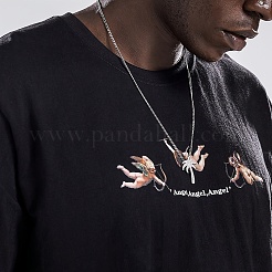 Colliers hip-hop avec pendentif palmier sablé en acier inoxydable pour hommes&nbsp;DF1150-2