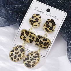 Boucles d'oreilles pendantes en alliage acrylique&nbsp;EJEW-M075-01G-06