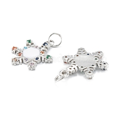 Pendentifs en laiton micro pavé sur le thème de noël en zircone cubique&nbsp;ZIRC-L101-09P