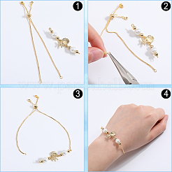 32 pezzo di bracciale con cursore in ottone regolabile con placcatura a cremagliera&nbsp;KK-SP0001-78G