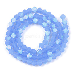 Nachahmung von Doppelkegel-Perlensträngen aus mattiertem Jade&nbsp;EGLA-A039-J4mm-MB04