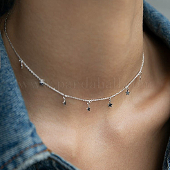 Collier géométrique en argent sterling en forme d'étoile&nbsp;DT9611