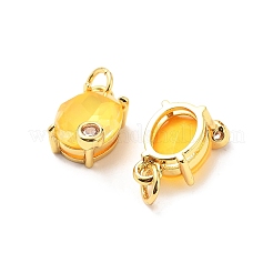 Micro ovales en laiton pavent pendentifs zircone cubique&nbsp;KK-L237-020G-04