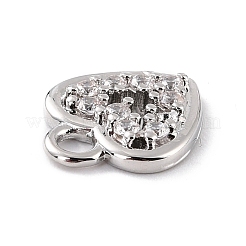 Breloques en zircone cubique transparentes en laiton micro-pavé écologiques&nbsp;ZIRC-C027-04P-RS