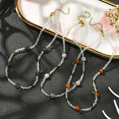 Set di collane da donna con 3 collana in 3 stili di corniola naturale&nbsp;NJEW-TA00113