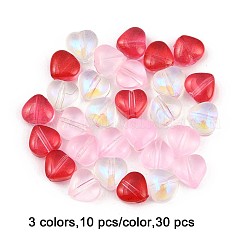 30 Stück 3 Farben transparent gespritzte Glasperlen&nbsp;GLAA-FP0001-34