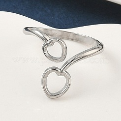 Anelli polsini aperti in acciaio inossidabile 304 per donna&nbsp;RJEW-A079-05B-P
