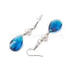 Orecchini pendenti con perle di vetro e conchiglia&nbsp;EJEW-JE06020