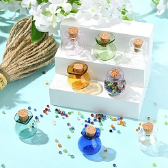 8 stücke 8 farben glückstasche form glas korken flaschen ornament&nbsp;AJEW-YW0002-18