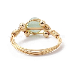 Anello da dito da donna con pietra preziosa naturale avvolto in filo di rame&nbsp;RJEW-JR00624