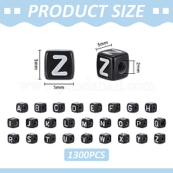 1300pcs perles acryliques opaques à trou horizontal&nbsp;SACR-UN0001-08