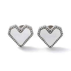 6 paio di orecchini a bottone con conchiglia naturale a cuore a 2 colori&nbsp;EJEW-A024-10