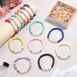 30 braccialetti di perline in argilla polimerica fatti a mano in 15 colori&nbsp;BJEW-PH02006