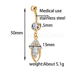 Messing Zirkonia Nabel Ring&nbsp;AJEW-EE0004-07
