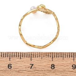 Offene Manschettenringe aus Messing mit Imitation eines Edelsteins für Damen&nbsp;RJEW-K261-09G