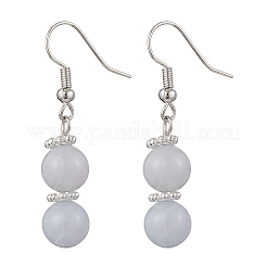 Runde natürliche chalcedon imitation aquamarin perlen halskette & armband & baumeln ohrring sets&nbsp;SJEW-JS01336