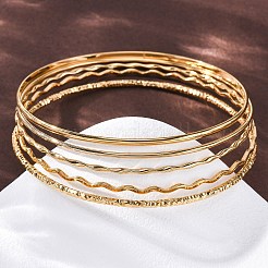 5 Armreif-Set aus 304 Edelstahl für Damen&nbsp;BJEW-S162-01B-G