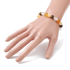 Pulseras elásticas de cuentas redondas con piedras preciosas mixtas naturales y sintéticas para mujer&nbsp;BJEW-JB12631-06