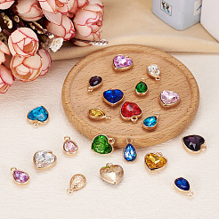 40 Stück 20 Stile facettierte Glas-Strass-Anhänger&nbsp;GLAA-TA0001-44