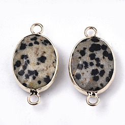 Connecteurs de liens de jaspe dalmatien naturel&nbsp;G-N326-44G