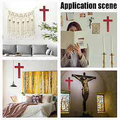 Décoration murale croix en bois de chêne&nbsp;DJEW-WH0009-32