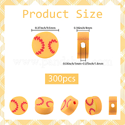 300 Stück handgefertigte Fimo-Perlen&nbsp;CLAY-PA0001-13