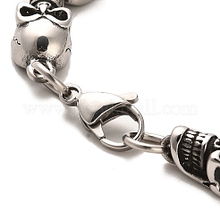 304 Edelstahl Totenkopf Gliederkettenarmbänder&nbsp;BJEW-E094-01AS