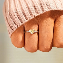 Anelli da dito in argento sterling con cuore 925 per donna&nbsp;FS-WG1734C-02