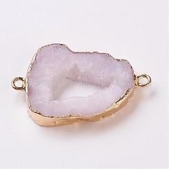 Galvanische natürliche druzy Geode Quarzkristallverbindungsverbinder&nbsp;G-K189-04D