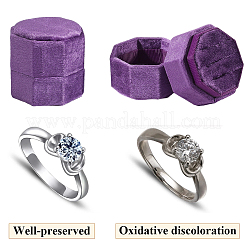 Ringbox aus Kunststoff mit Samtbezug&nbsp;VBOX-WH20003-001K
