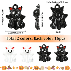 32 Stück 2 Farben Halloween-Legierungs-Email-Anhänger&nbsp;ENAM-SC0016-82